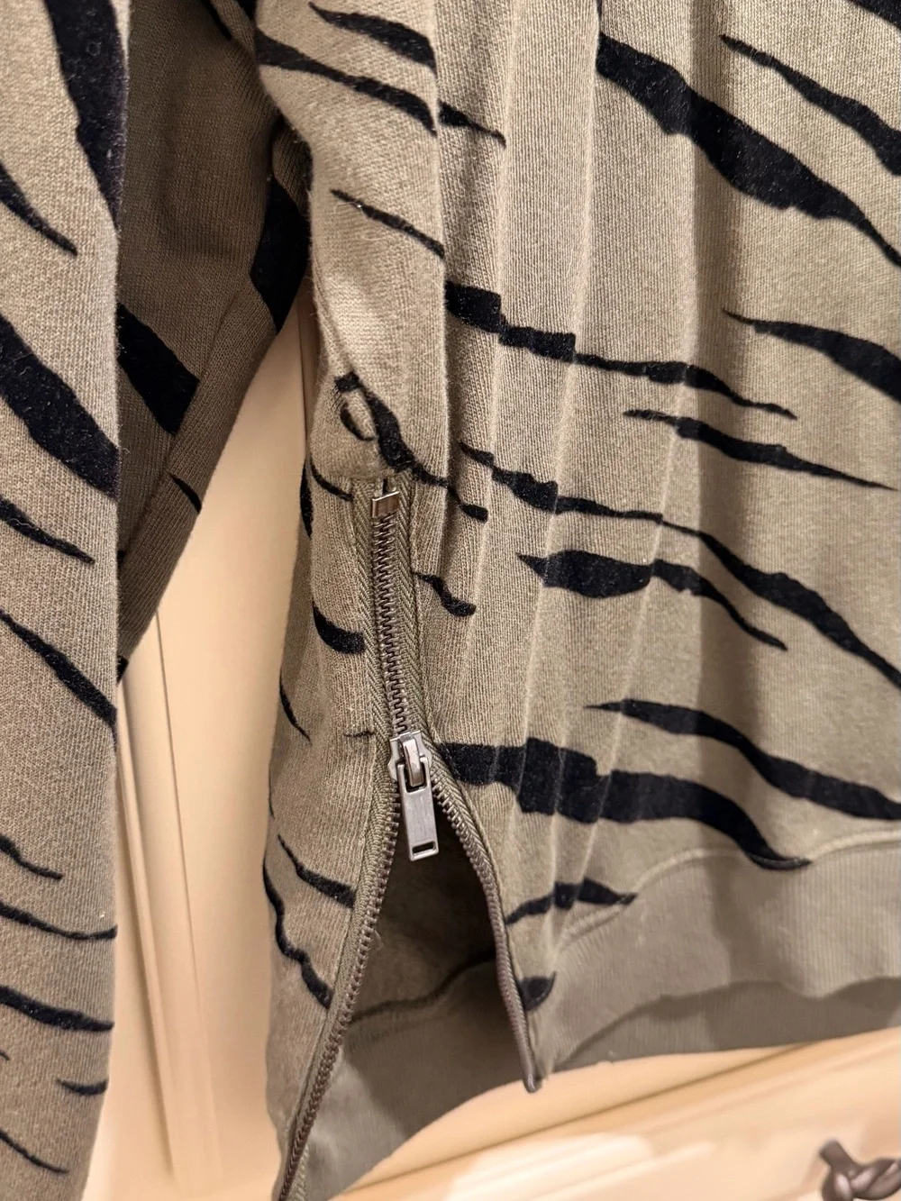 Rails Olive Green Tiger Stripe Pullover Sweatshirt
